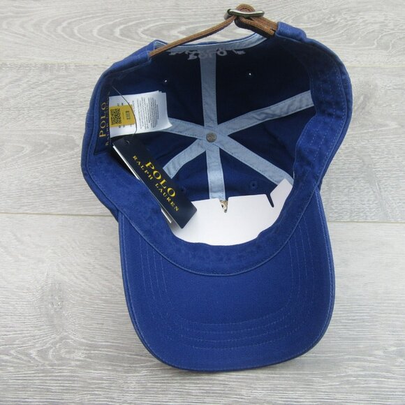 Polo Ralph Lauren Bear Twill Ball Cap Hat Royal Blue OS Adjustable NEW - Picture 10 of 13